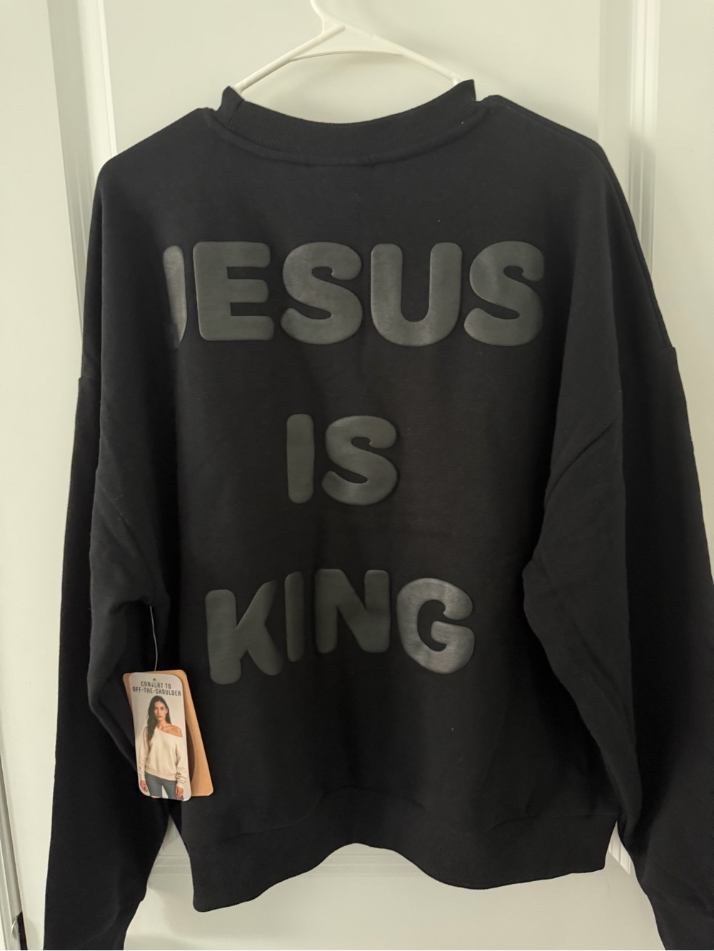 Kind Regards Women's Black "Jesus Is King" Graphic Sweatshirt Size L NWT - Picture 5 of 10